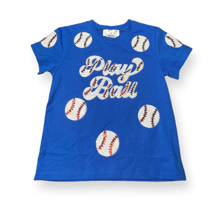 Royal Blue Play Ball Sequin Shirt
