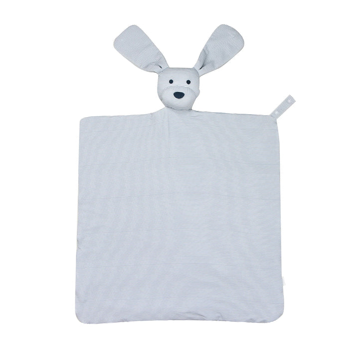 Dusty Blue Mini-Stripe Dog Lovey Blanket