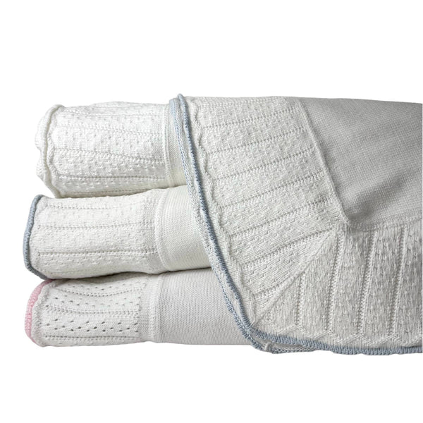 Cotton Jersey Baby Blanket with Knitted Color