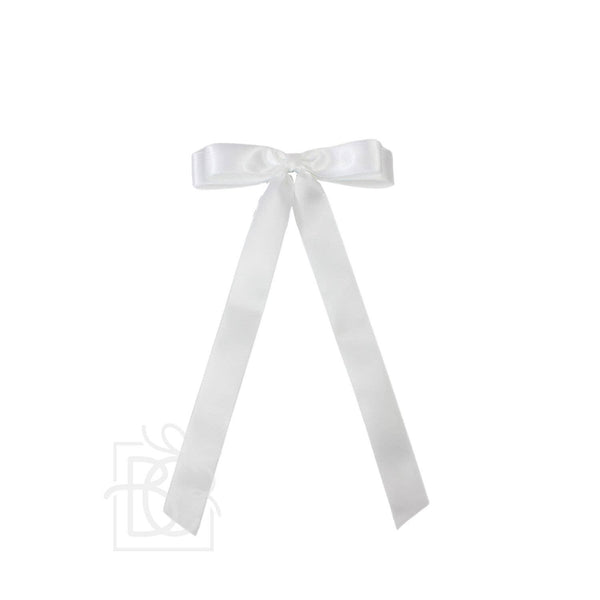 SATIN LAYERED TAIL BOW ON ALLIGATOR CLIP -7/8"