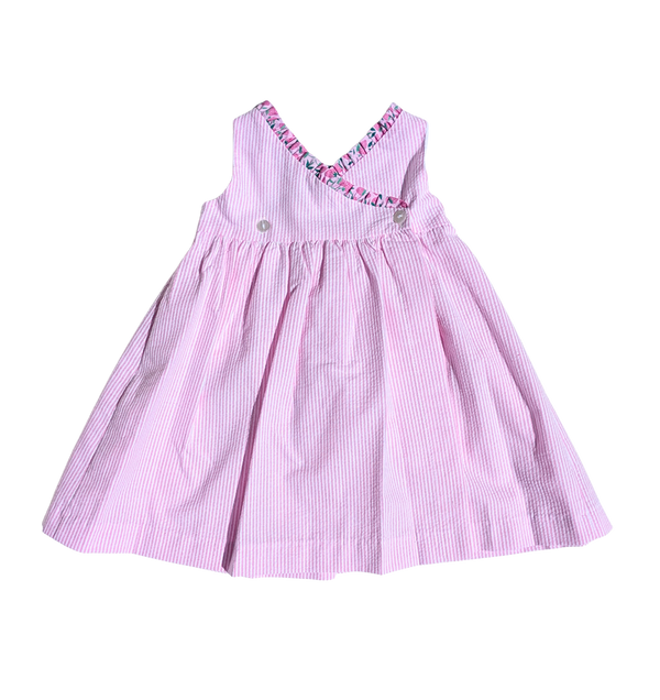 Pink Stripe Dress w/ Strawberry Pockets