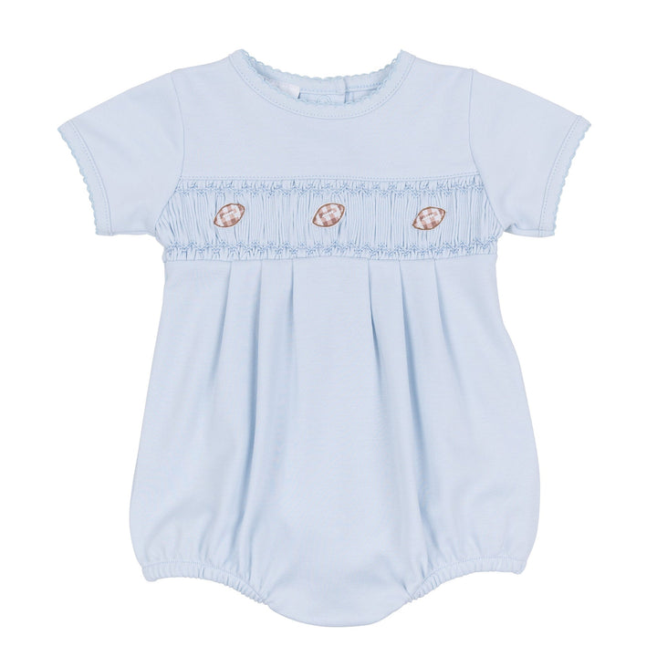 Tiny Tailgater Smocked Bubble - Light Blue