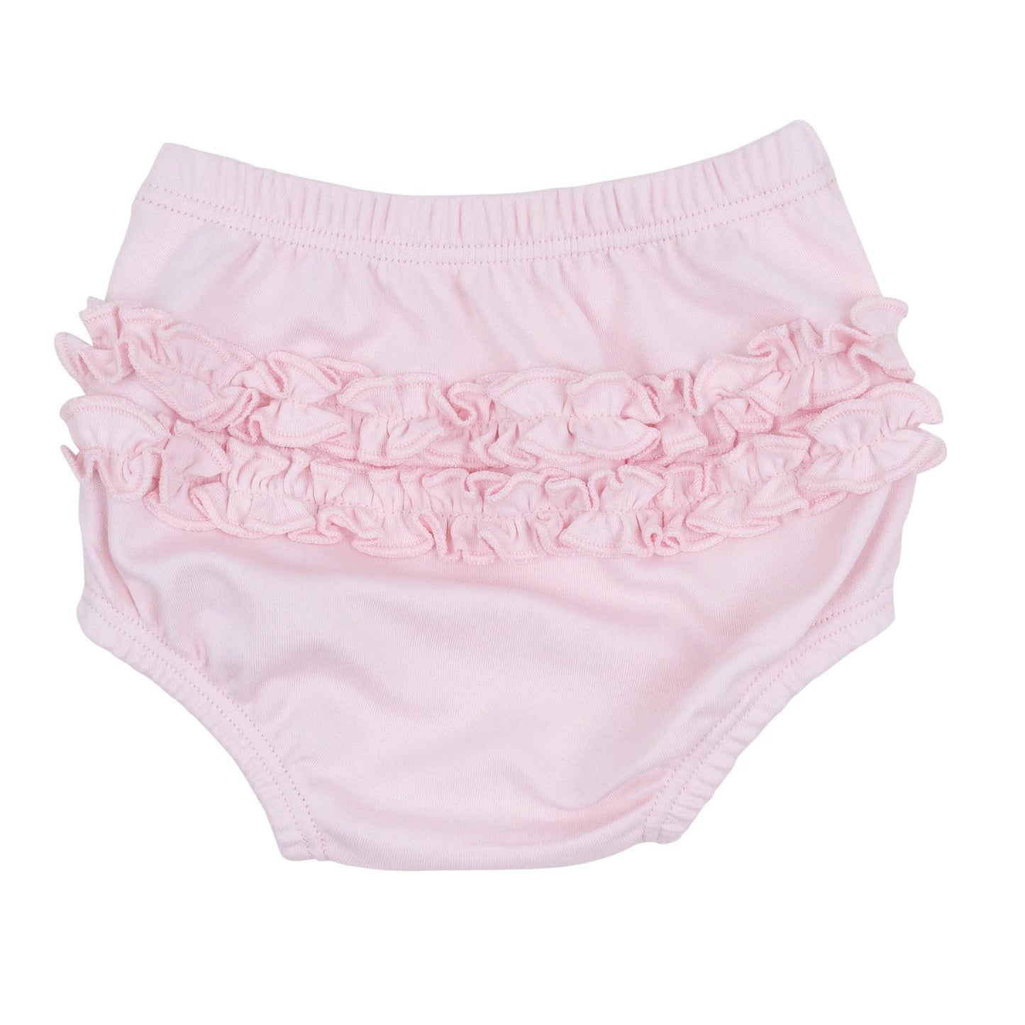 Tiny Tailgater Hand-Embroidered Ruffle Diaper Cover Set - Pink