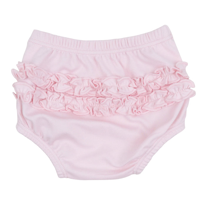 Tiny Tailgater Hand-Embroidered Ruffle Diaper Cover Set - Pink