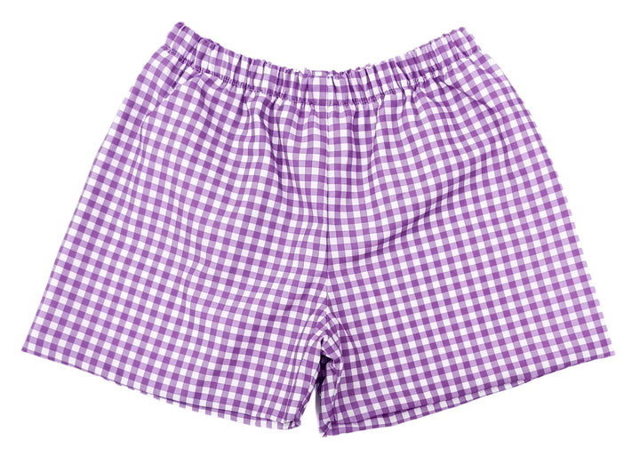 Conrad Shorts, Purple Gingham - Game On