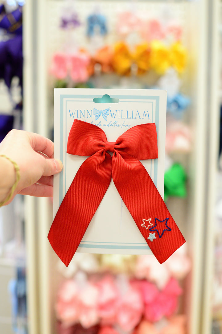 Medium Red Long Tail - Stars