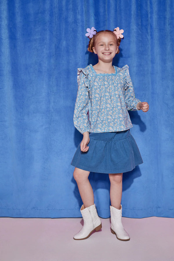 Adams Top - Roland Floral Blue