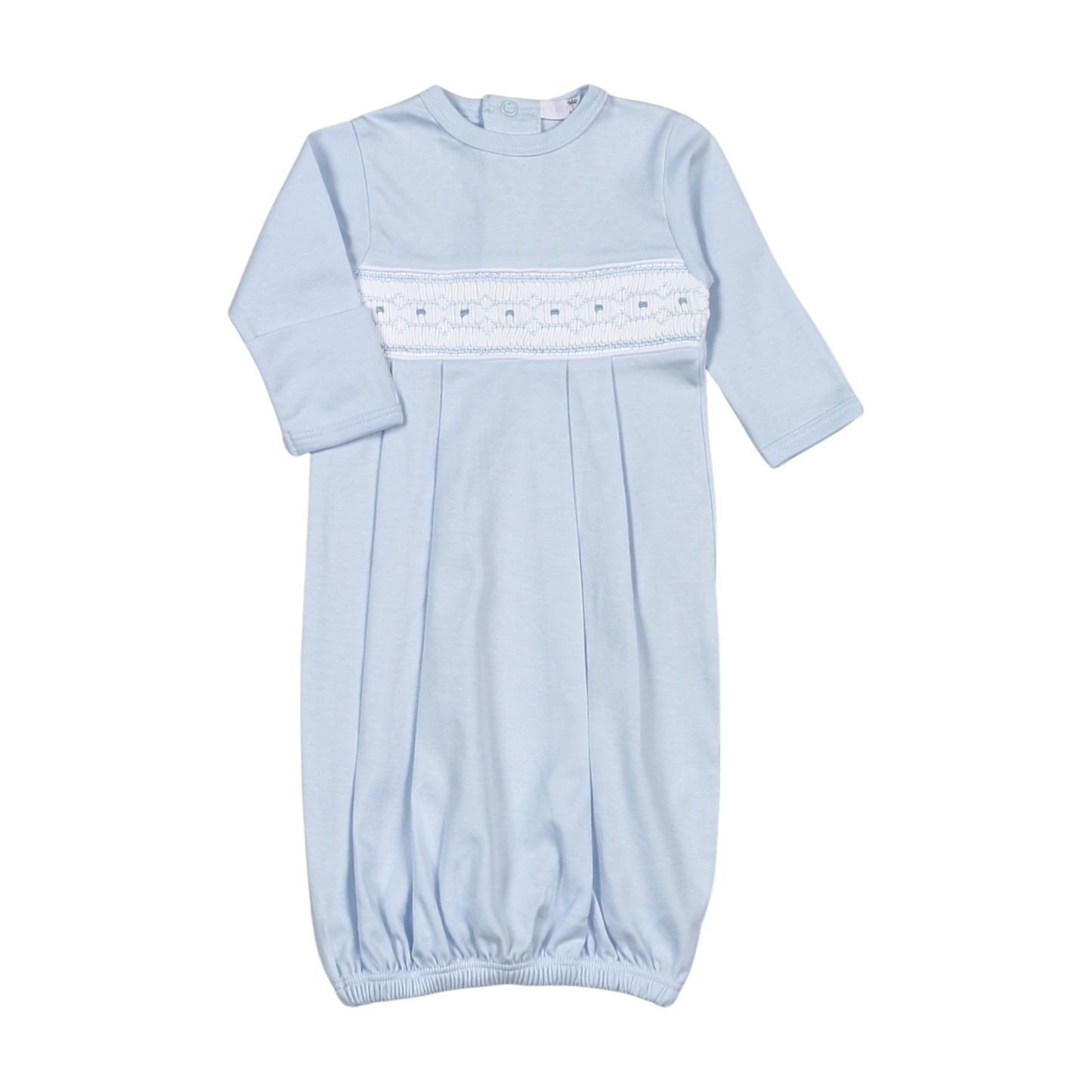 Tim Blue Hand Smocked Pima Gown
