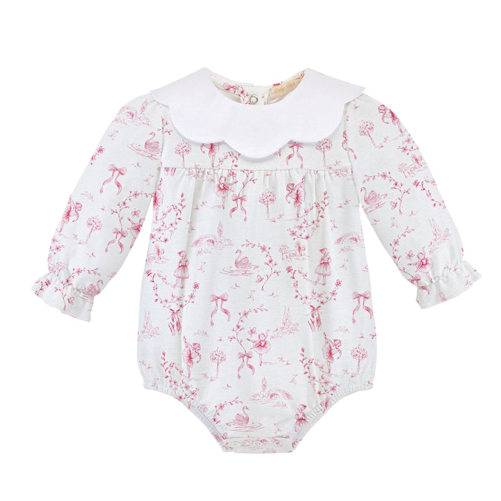 Grace Toile Printed Pima Bubble w/ Scalloped Collar