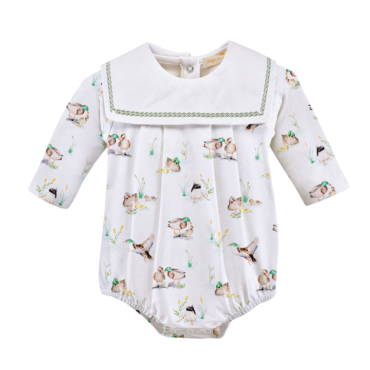Duck Pond Printed Pima Bubble w/ Bib Collar