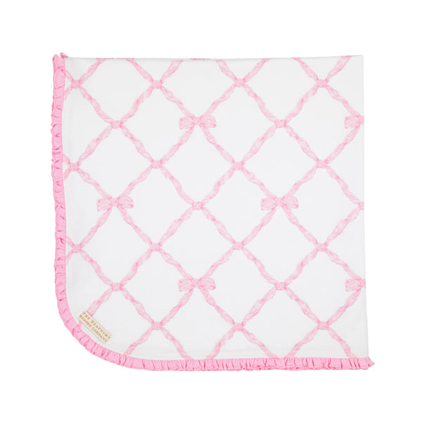 Baby Buggy Blanket - Belle Meade Bow with Pier Party Pink