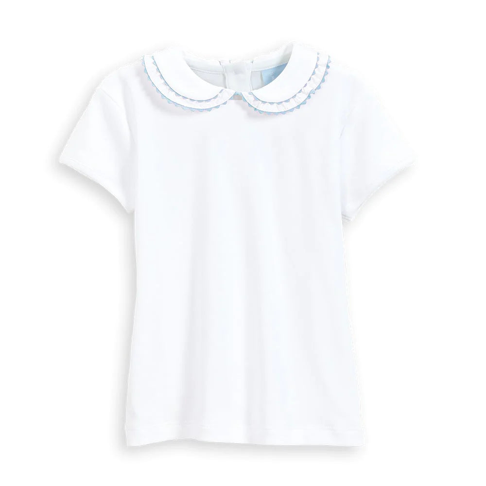 Short Sleeve Pima Vanessa Blouse- Blue