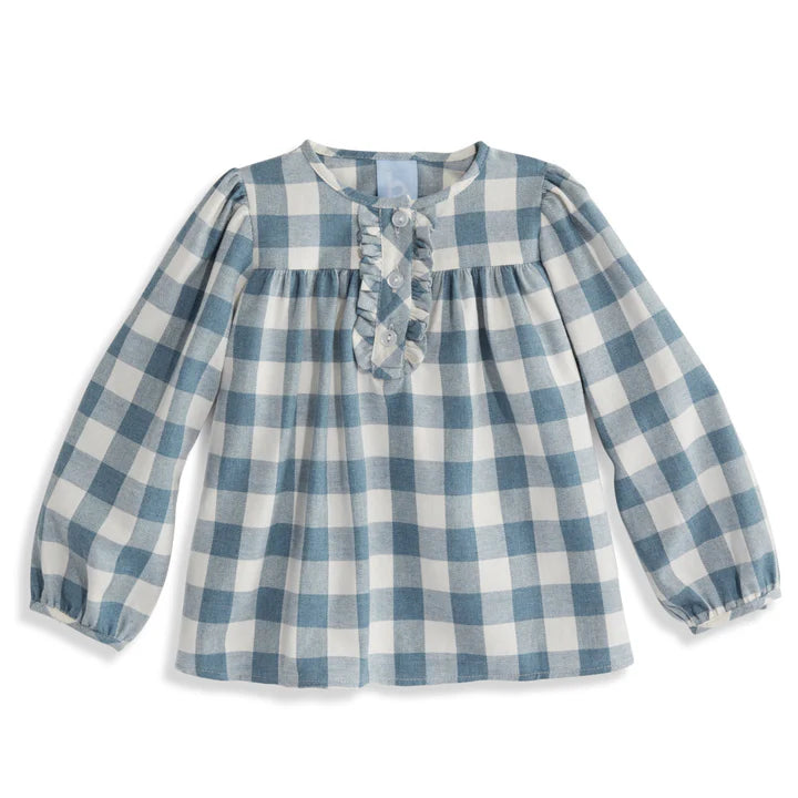 Lisbon Blouse - Denim Check