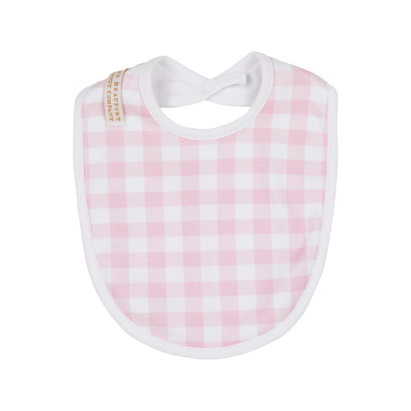 Burp Me Bib - Palm Beach Pink Gingham with Worth Avenue White