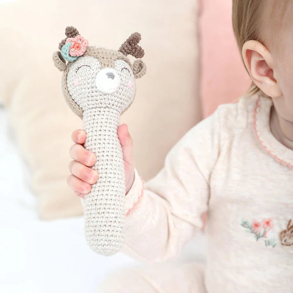 Crochet Blooming Deer Stick Rattle