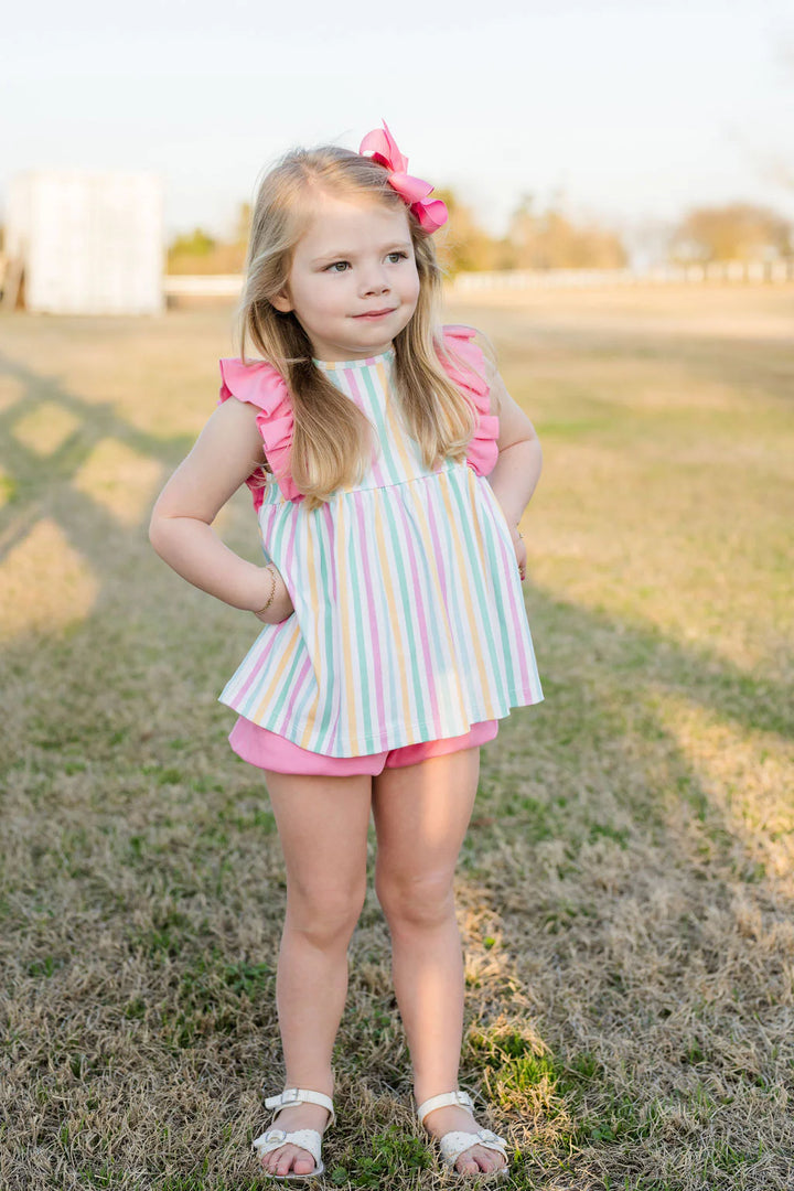 Lila Bloomer/Banded Short Set, Stripe Knit
