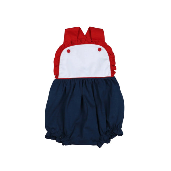 Red and Blue Patriotic Girl Sun Bubble