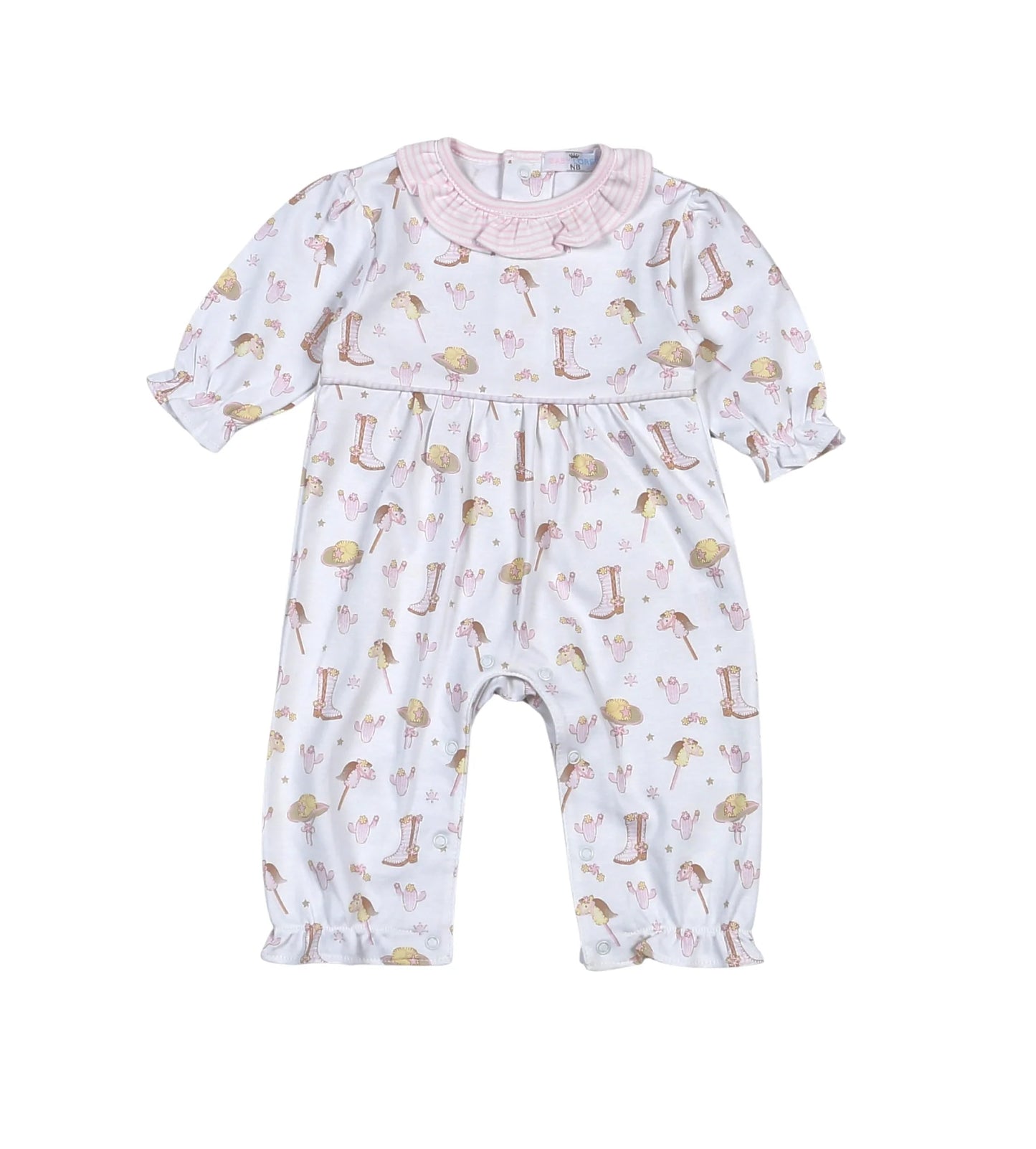 Girl's Howdy Baby Pima Romper