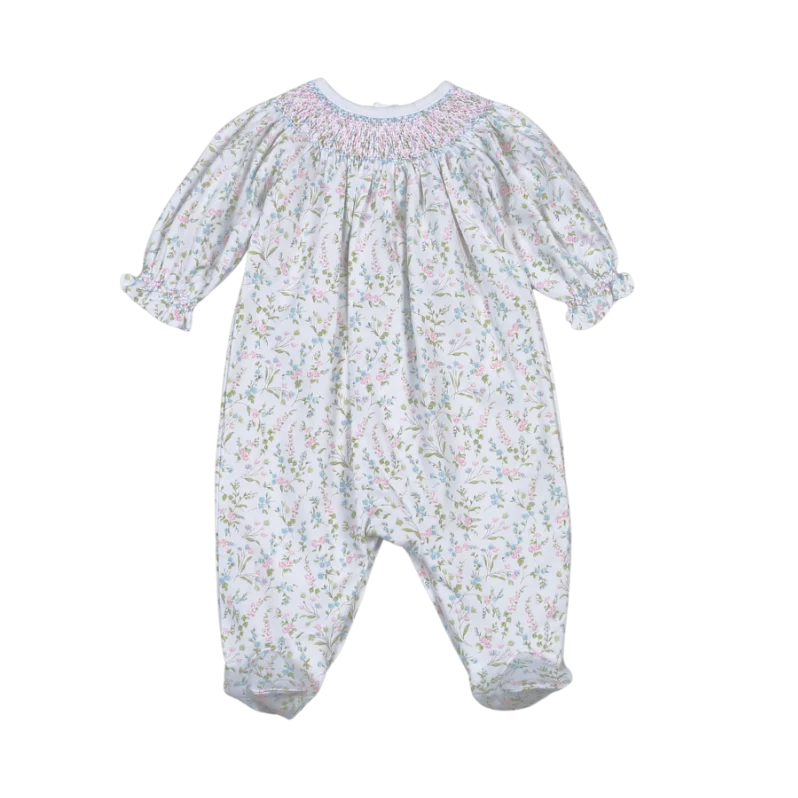 Vivian Floral Hand Smocked Bishop Footie