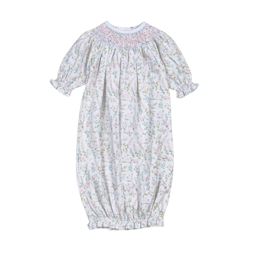 Vivian Floral Hand Smocked Bishop Gown