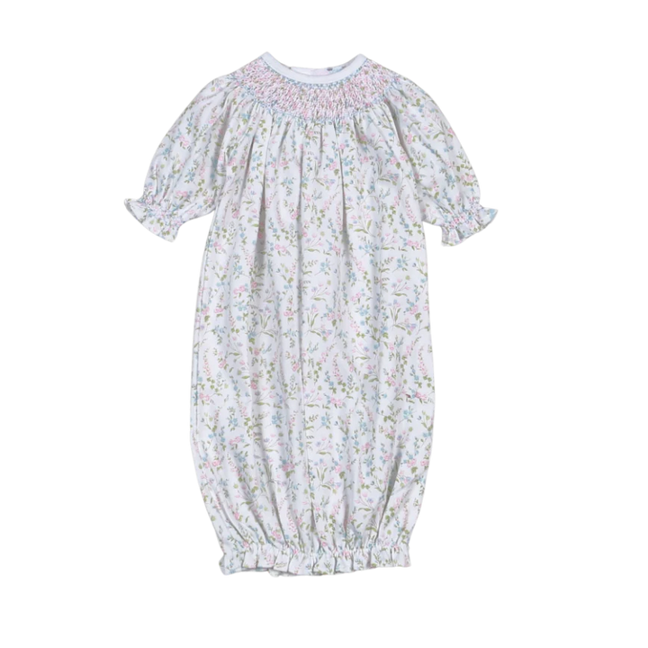 Vivian Floral Hand Smocked Bishop Gown