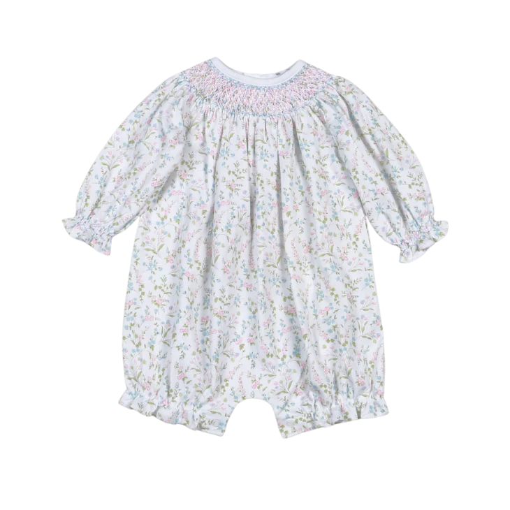 Vivian Floral Pima Hand Smocked Bishop Bubble