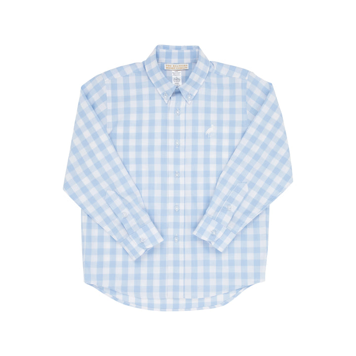 Dean's List Dress Shirt - Beale Street Blue Check with Worth Avenue White Stork