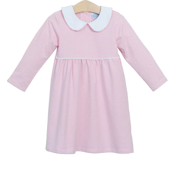 Claire Dress- Light Pink Stripe