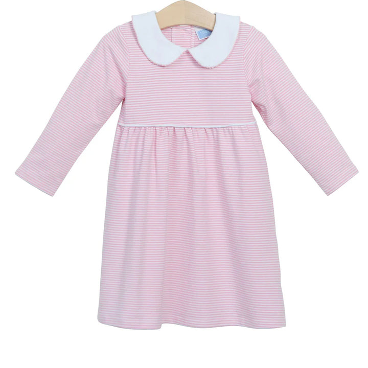 Claire Dress- Light Pink Stripe