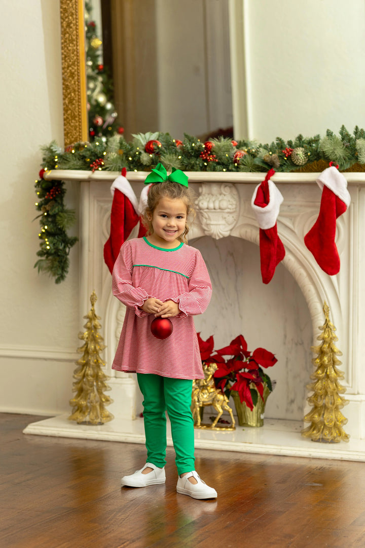 Ellie Pants Set - Red Stripe/Green