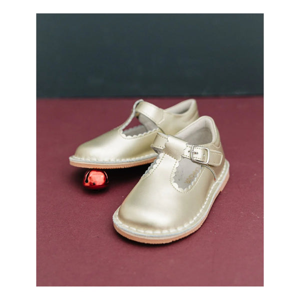 Selina Scalloped T-Strap Mary Jane Gold
