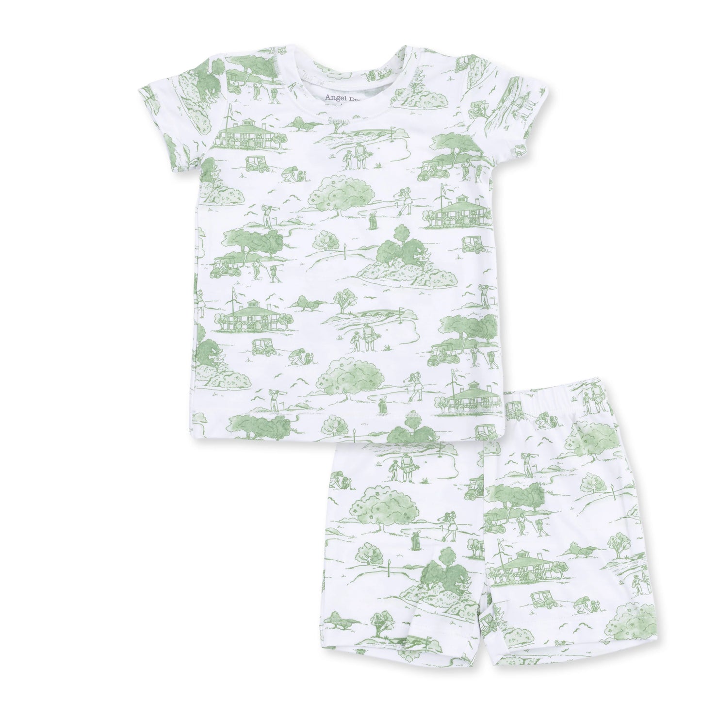 Golf Toile Green Loungewear Short Set