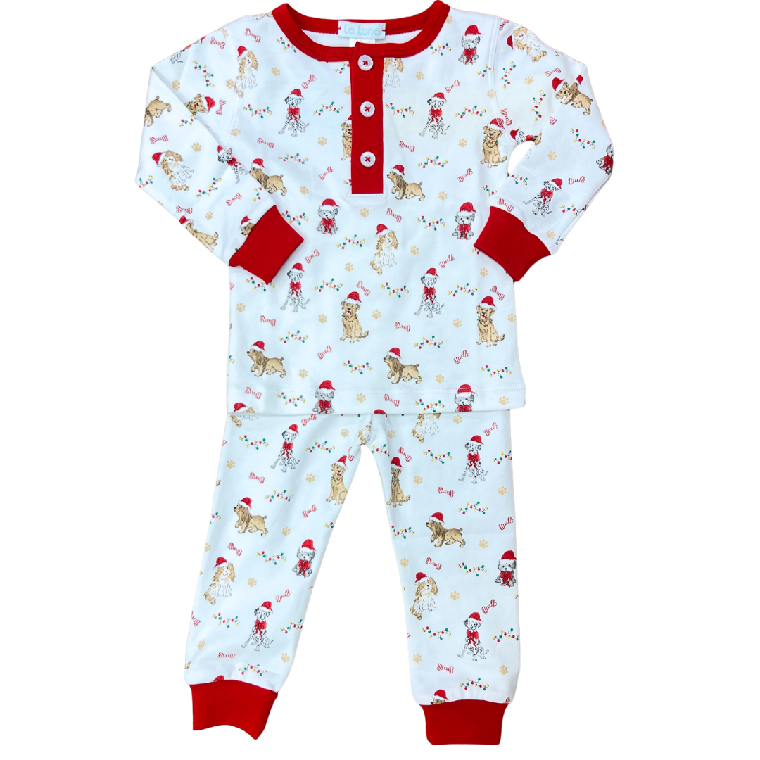 Santa Puppy Pima Pajama Set