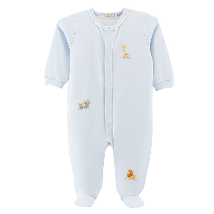Safari Adventure Embroidered Footie with piping trim