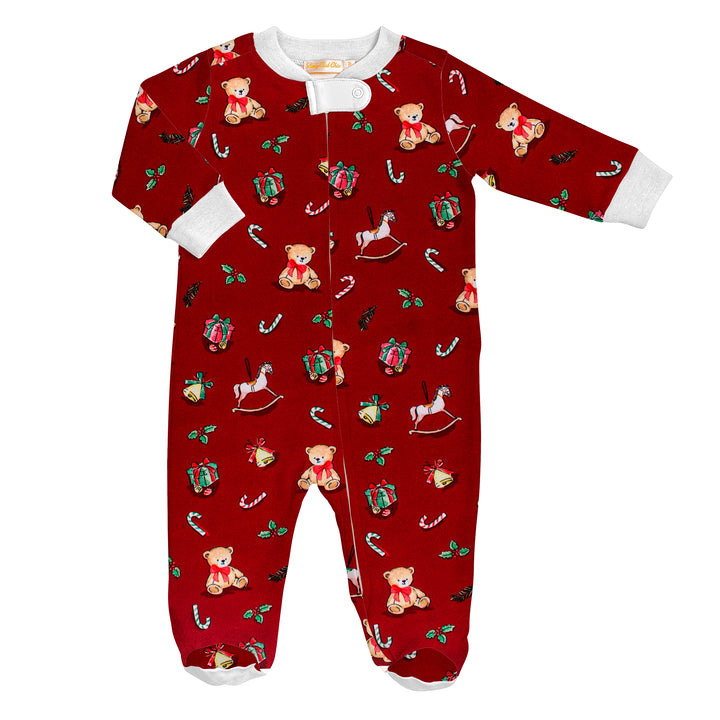Joyful Christmas Printed Zipped Footie