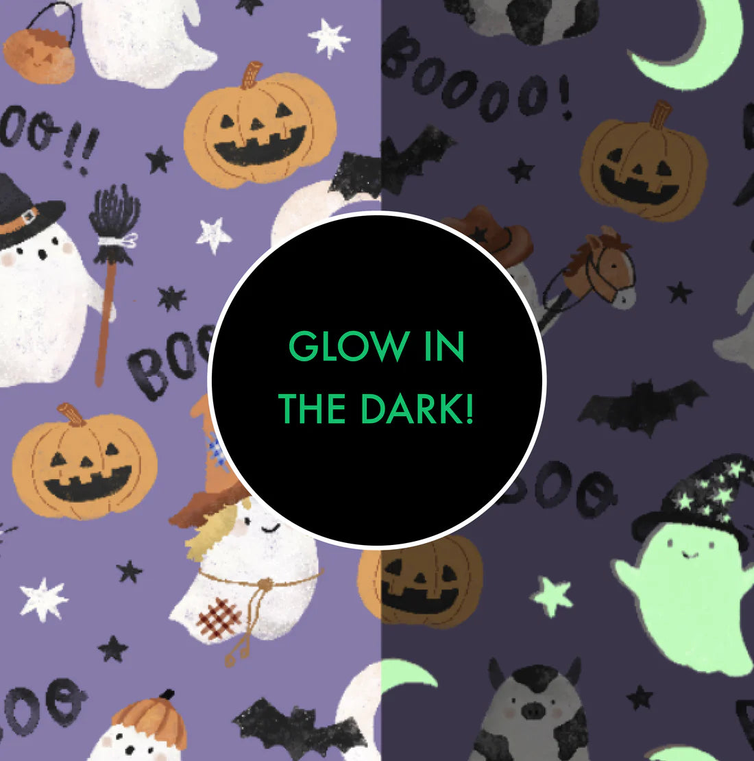 Costumed Ghosts - Glow In The Dark - Purple - 2 Way Zipper Romper