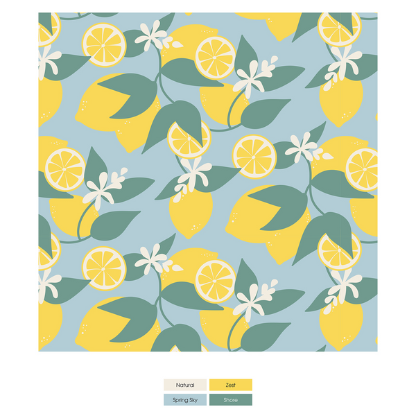 Print Footie with 2 Way Zipper in Spring Sky Lemonade