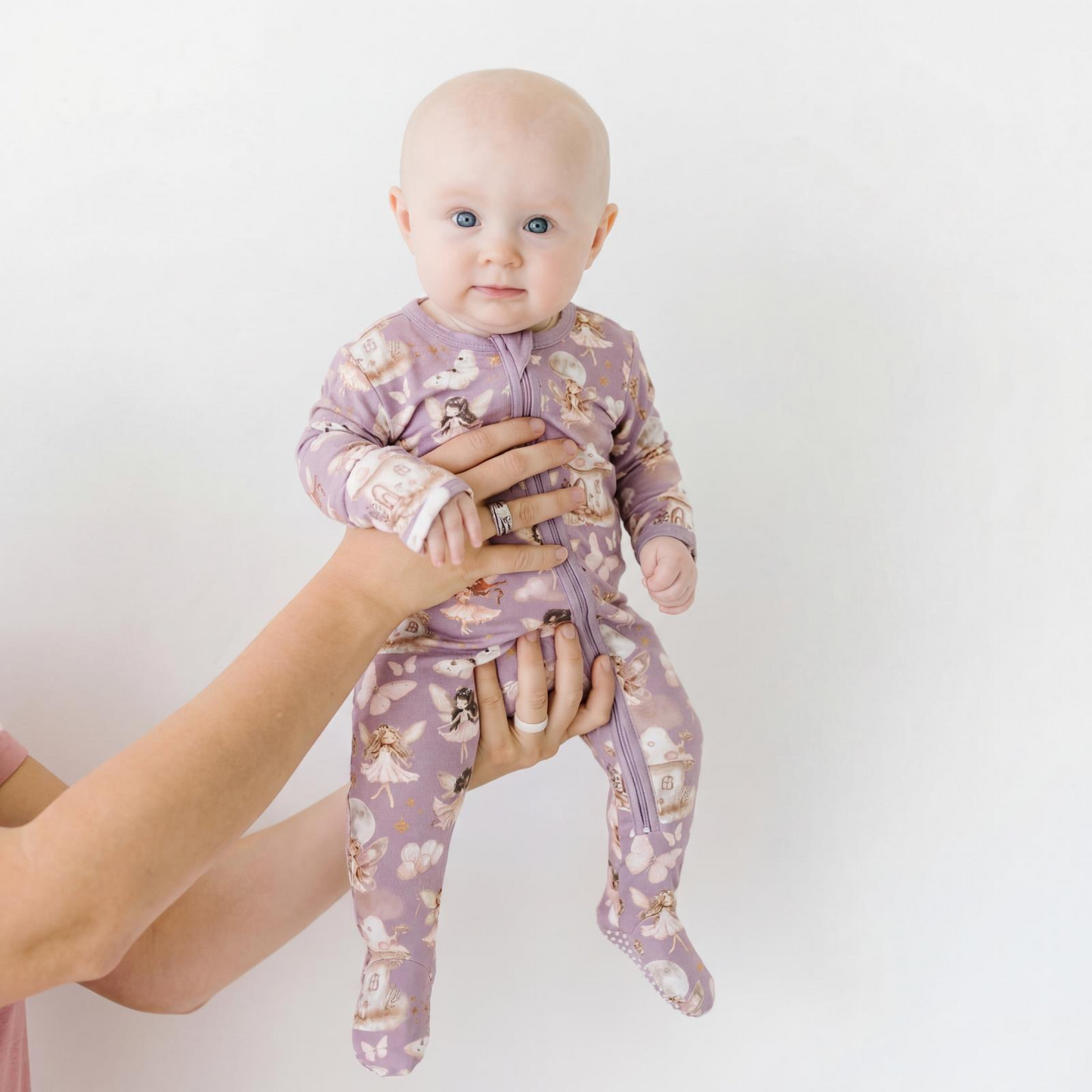 Print Footie with 2 Way Zipper in Sweet Pea Fairy Party