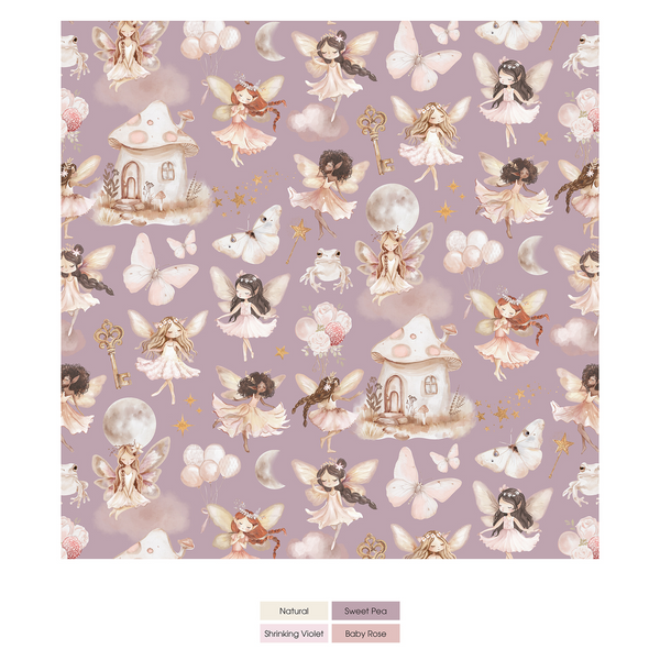 Print Footie with 2 Way Zipper in Sweet Pea Fairy Party