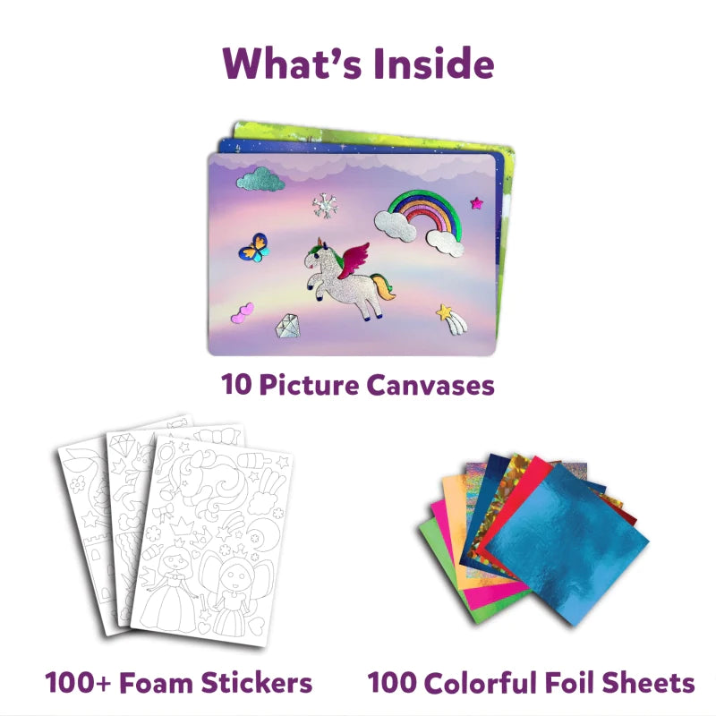 Foil Fun: Unicorn & Princess | No Mess Art Kit (ages 4-9)