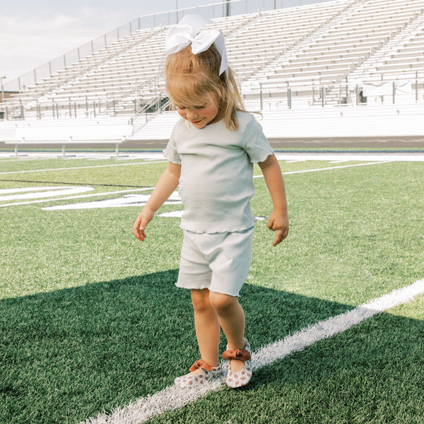 First Down Knotted Bow Baby Shoe