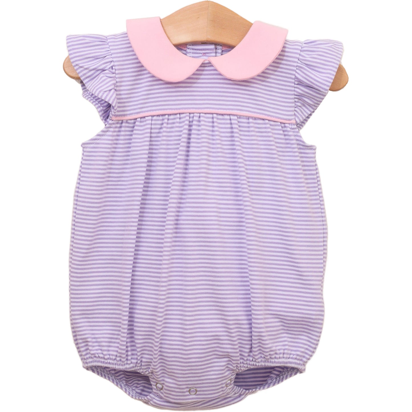 Genevieve Banded Bubble - Lavender Stripe/Light Pink