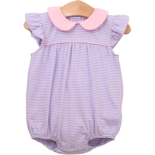 Genevieve Banded Bubble - Lavender Stripe/Light Pink
