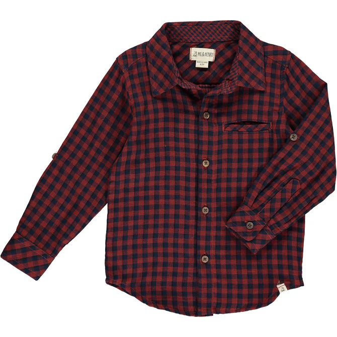 Rust/Navy Plaid Atwood Woven Shirt