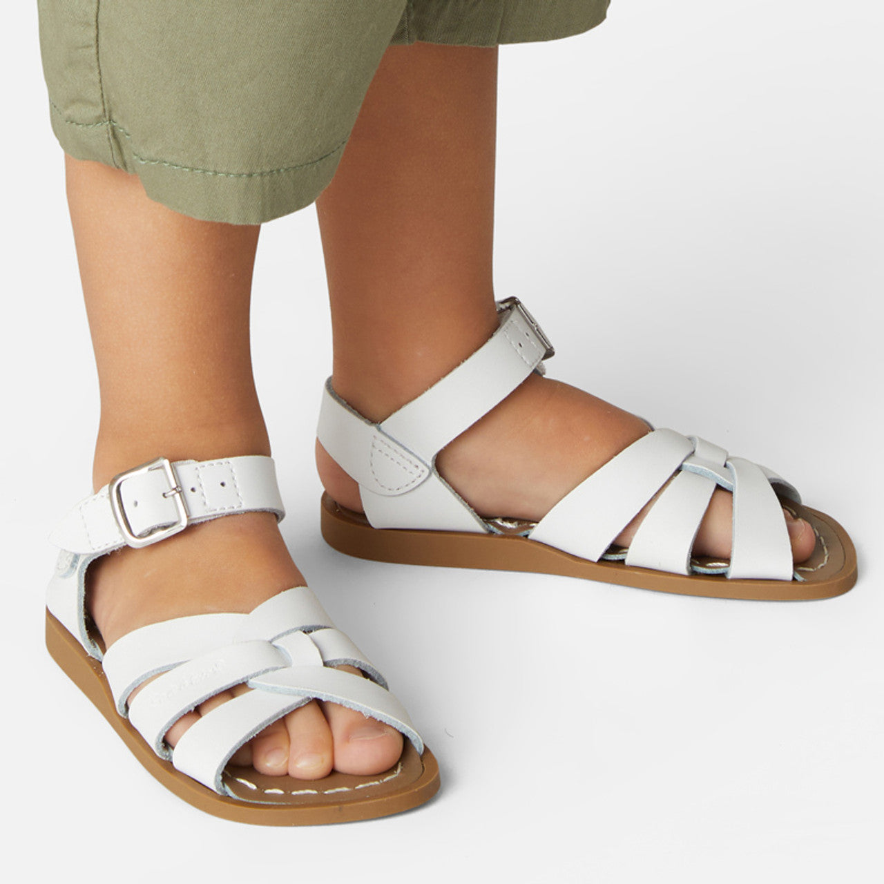 Salt Water Original Kid Sandals - White - Hook \u0026 Loop Velcro – Pink \u0026 Blue  Avenue