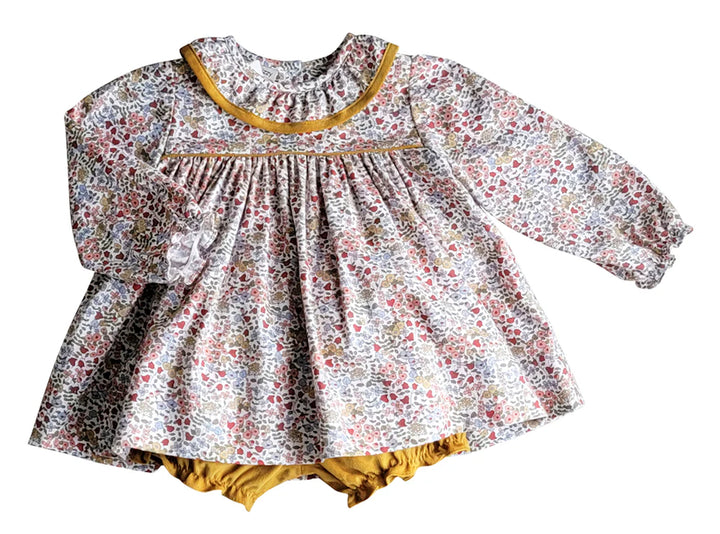 Girl's "Celine" Fall Floral Long Sleeve Bloomer Set