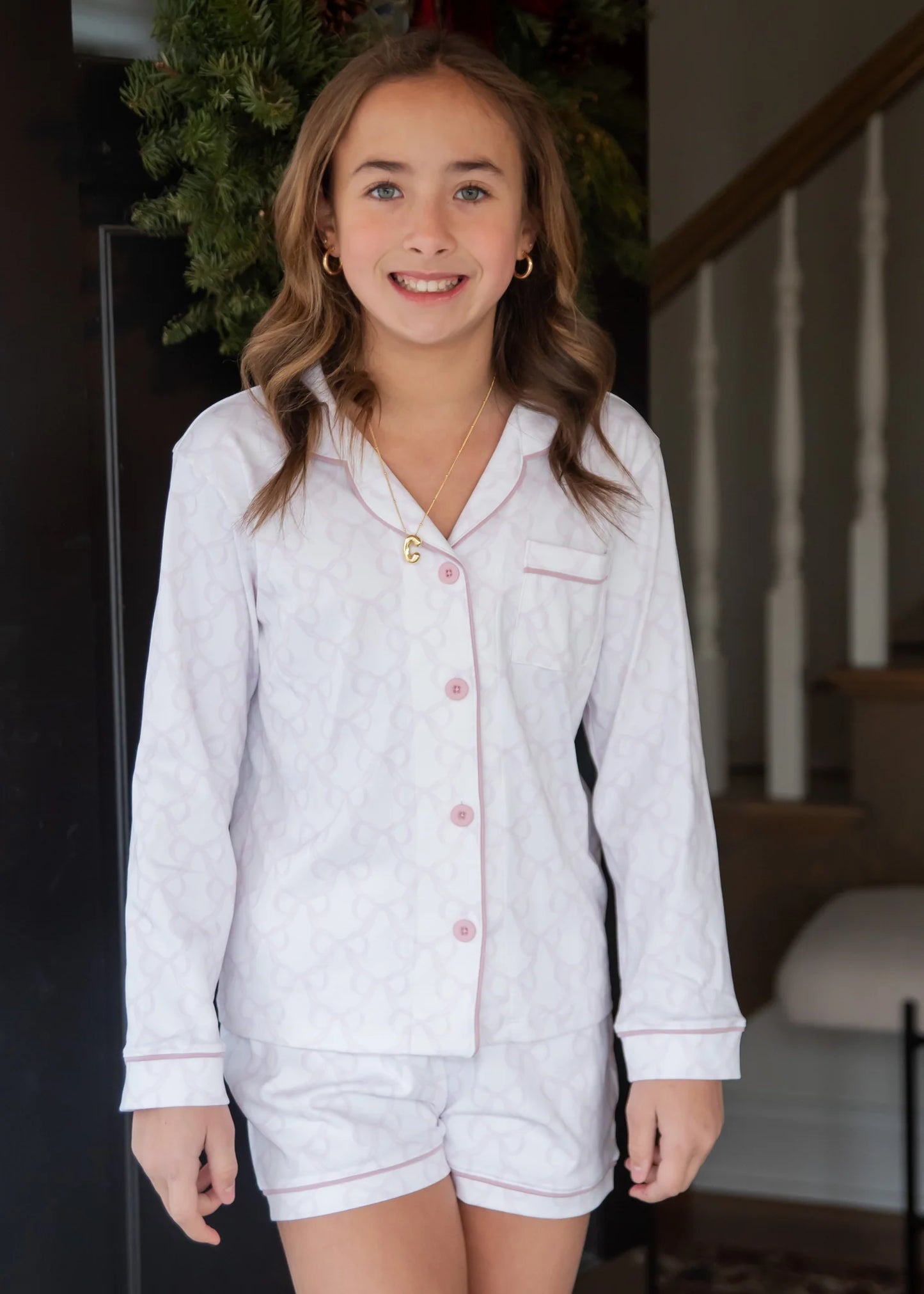 Lavender Bows - Button Up Lounge Set BE