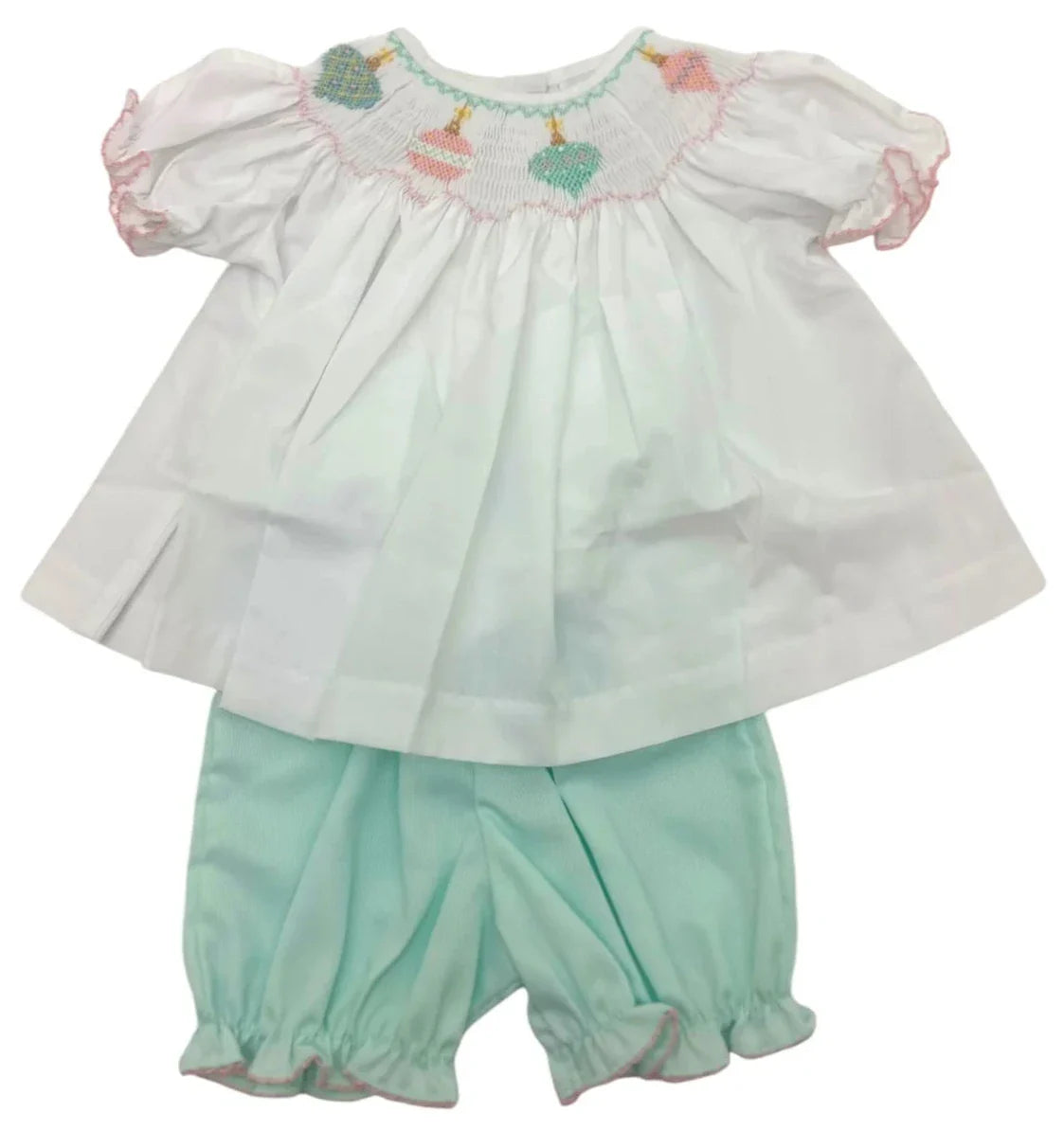 Emma Ornament Smocked Bloomer Set