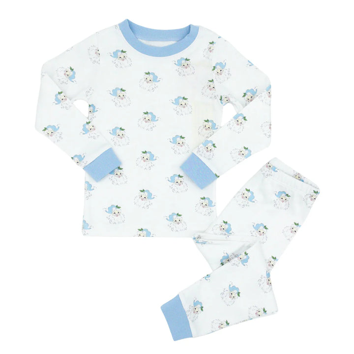 Two Piece Jammies Blue Santa