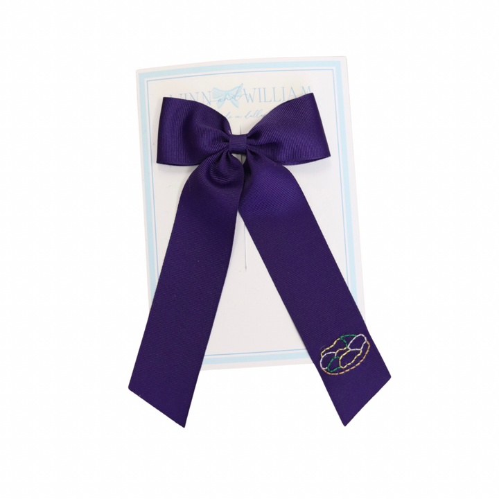 Medium Dark Purple King Cake Bow